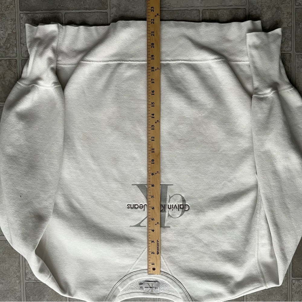 Calvin Klein Jeans Crewneck Sweatshirt Womens M White Vintage 90s Embroidered - Picture 4 of 10